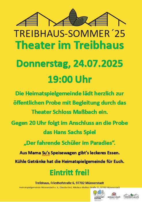 Theater im Treibhaus - offene Heimatspielprobe & Hans Sachs
