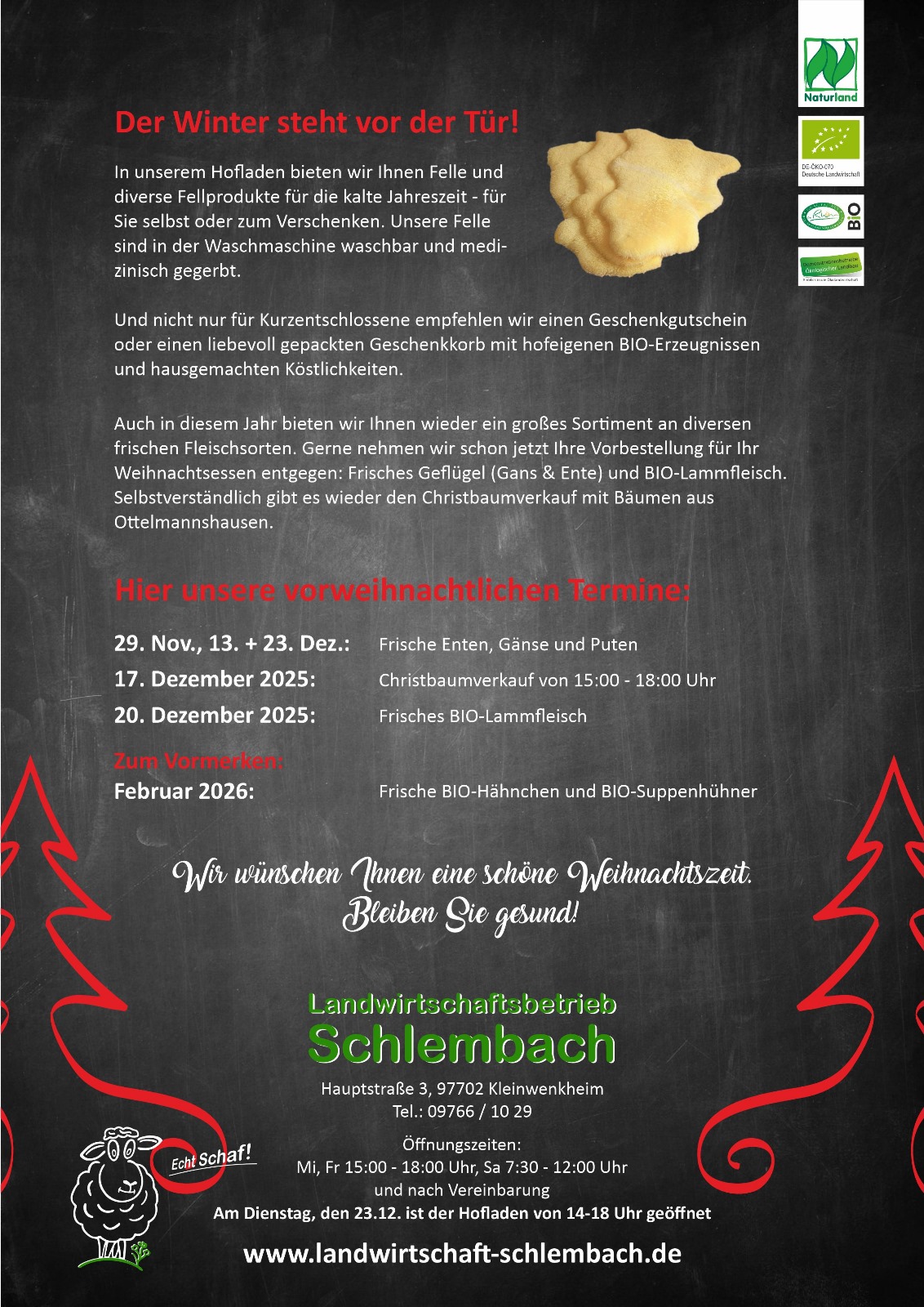 Christbaumverkauf am Hof